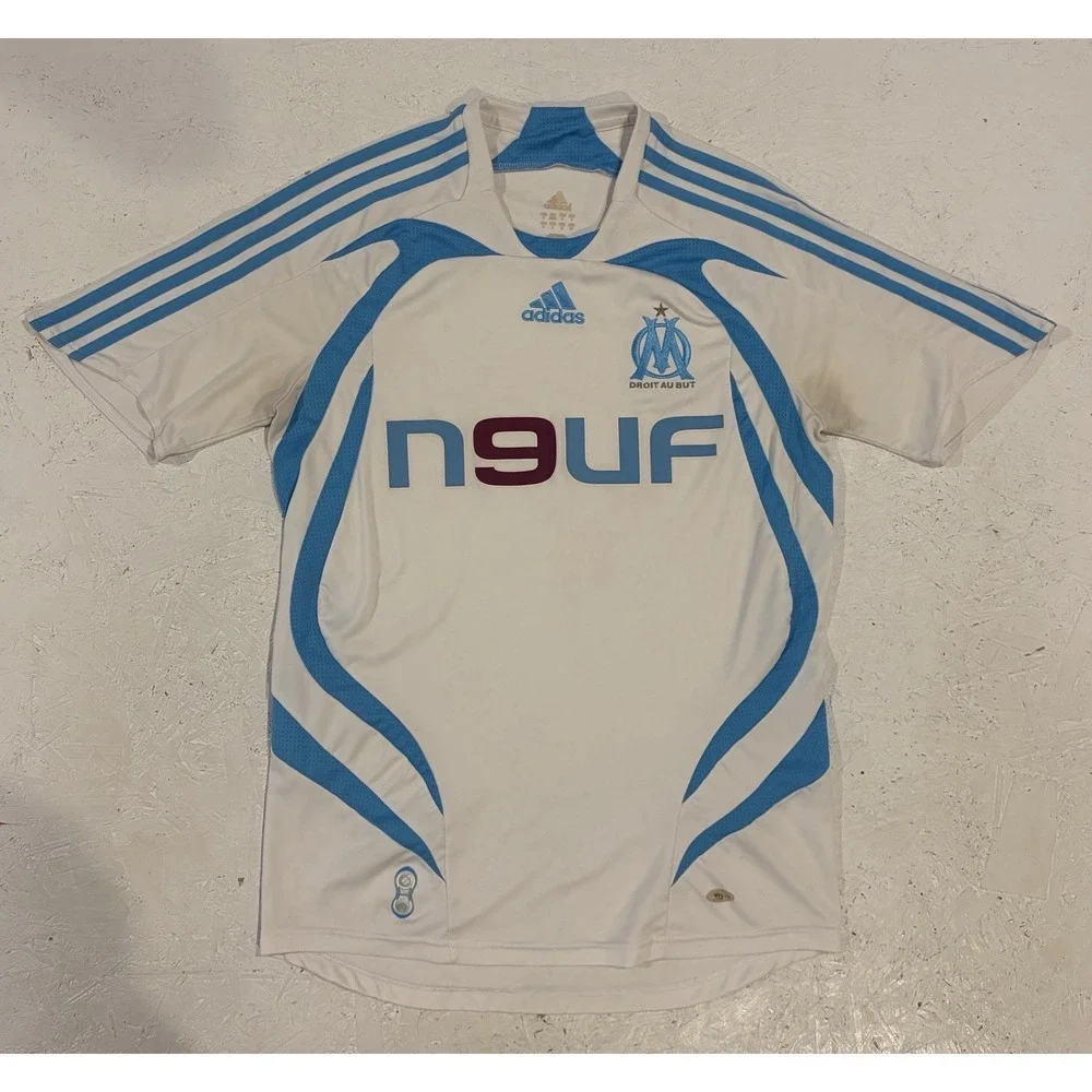 Adidas OLYMPIQUE MARSEILLE 2007-2008 Home Soccer Futbol Jersey Mens S (695732)